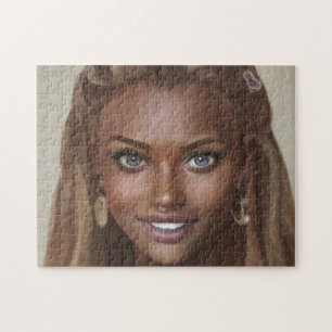 Puzzle Portrait Brunette Smile Dents Young Woman