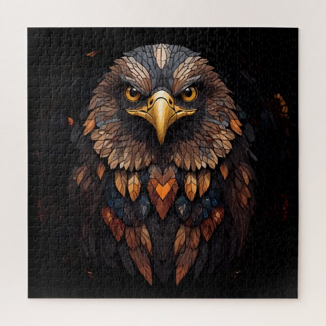 Puzzle Portrait d'aigle mosaïque (Vertical)