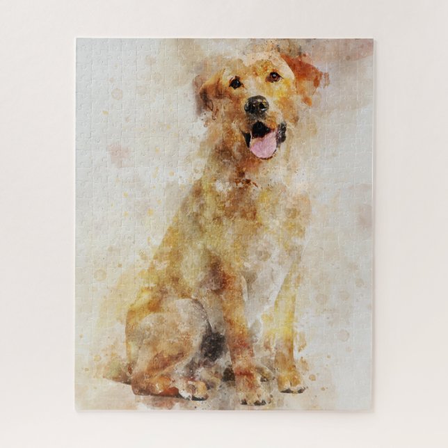 Puzzle Portrait d'aquarelle de chien de Labrador Retrieve (Vertical)