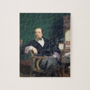 Puzzle Portrait de Charles Dickens (huile sur la toile)