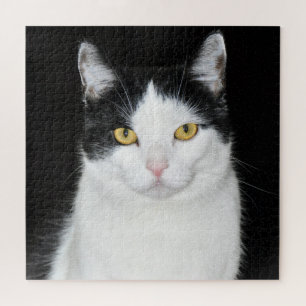 Puzzle Portrait de chat noir et blanc