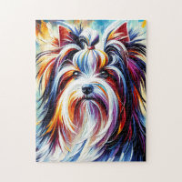 Portrait de chien Biewer Terrier Impression d'art