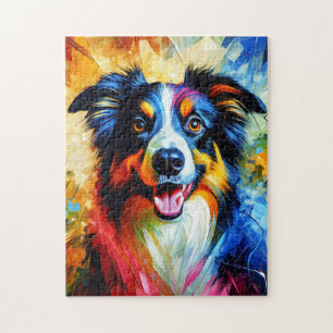 Puzzle Portrait de chien Border Collie Impression d'art e