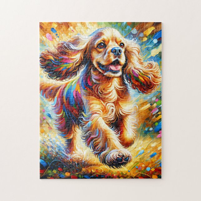 Puzzle Portrait de Chien Cocker Spaniel Impression d'Art  (Vertical)