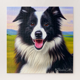 Puzzle Portrait de chien dans la nature - Jolie frontière