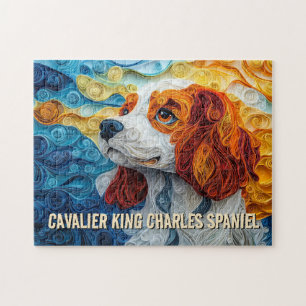 Puzzle Portrait de chien d'art Quitter King Charles Papie
