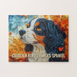 Puzzle Portrait de chien d'art Quitter King Charles Papie