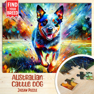Puzzle Portrait de chien de bétail australien Impression