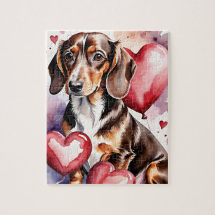 Puzzle Portrait de chien de compagnie Dachshund aquarelle