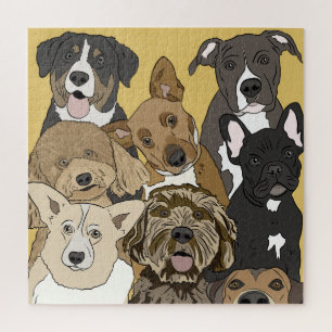 Puzzle Portrait de chien de groupe   Thème Chien mignon