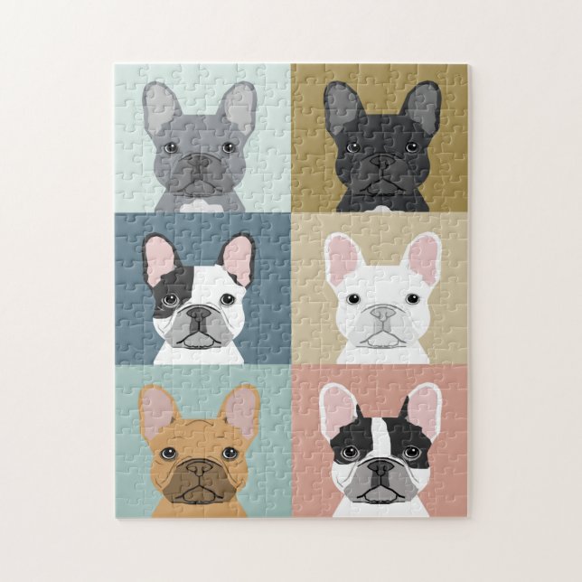 Puzzle Portrait de chien des Bulldogs français (Vertical)