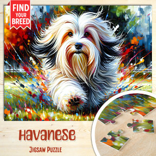 Puzzle Portrait de chien Havanais   Impression d'art en a