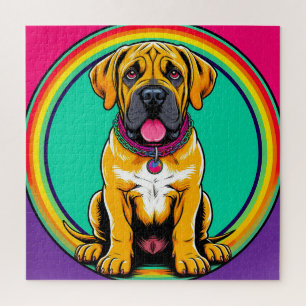 Puzzle Portrait de chien majestueux et vibrant