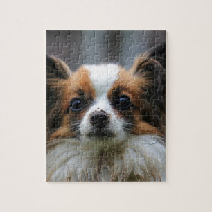 Puzzle Portrait de chien Papillon pure race