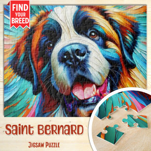 Puzzle Portrait de chien Saint-Bernard Impression d'art e