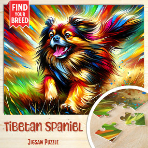Puzzle Portrait de Chien Spaniel Tibétain Impression d'Ar