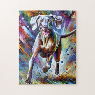 Puzzle Portrait de chien Weimaraner Impression d'art en a