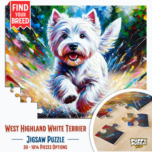 Puzzle Portrait de Chien West Highland White Terrier "Wes
