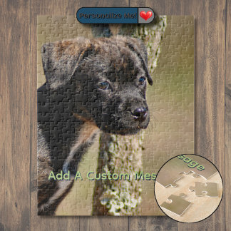 Puzzle Portrait de chiot bringé