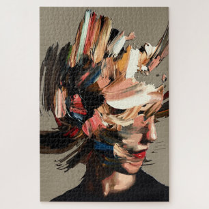 Puzzle Portrait de femme abstrait Expression de coup de p