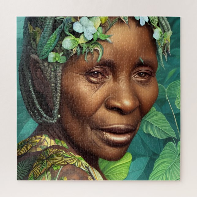Puzzle Portrait de femme noire de la reine des Caraïbes (Vertical)