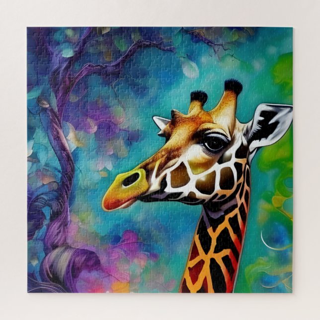 Puzzle Portrait de Giraffe coloré (Vertical)