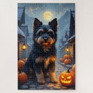 Puzzle Portrait de Halloween au clair de lune de Terrier 
