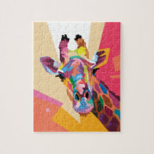 Portrait de la Giraffe Pop Art coloré