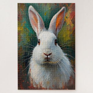 Puzzle Portrait de lapin artistique - Peinture à l'huile 
