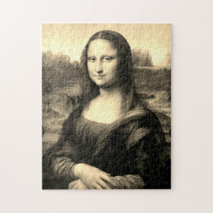 Puzzle Portrait de Mona Lisa  Sepia Brown