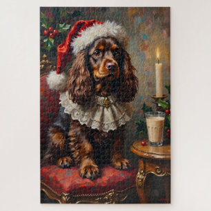 Puzzle Portrait de Noël Classique de Cocker Spaniel avec 