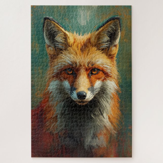 Puzzle Portrait de Renard Rouge Artistique - Peinture à l (Vertical)