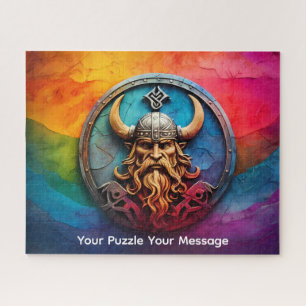 Puzzle Portrait de symbole de rune viking norvégien étonn