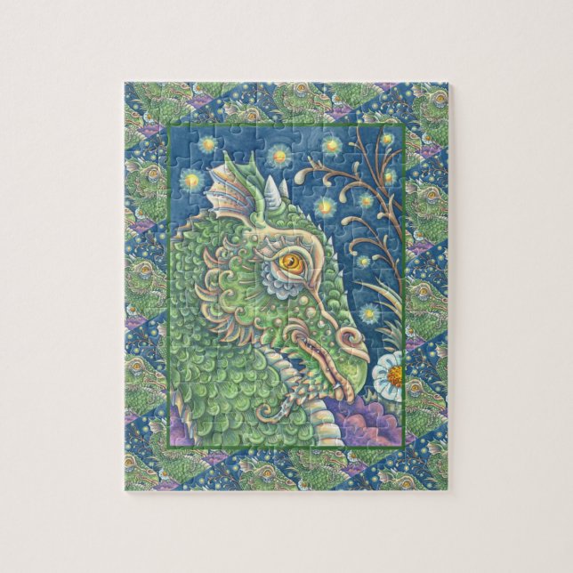 PUZZLE PORTRAIT DE TÊTE DE DRAGON MÉDIÉVAL, IMAGINAIRE SI (Vertical)