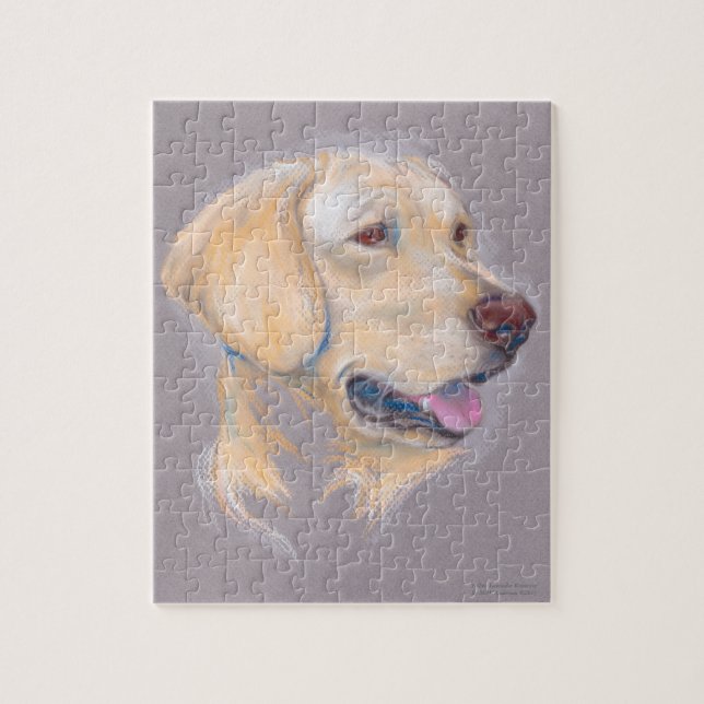 Puzzle Portrait de trieur du Labrador jaune (Vertical)
