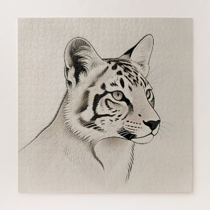 Puzzle Portrait détaillé du Lynx en ligne art