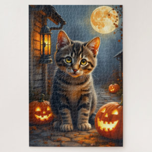 Puzzle Portrait d'Halloween de l'Américain Shorthair