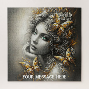 Puzzle portrait d'une femme avec une expression sereine