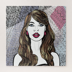 Puzzle Portrait d'une fille aux cheveux longs