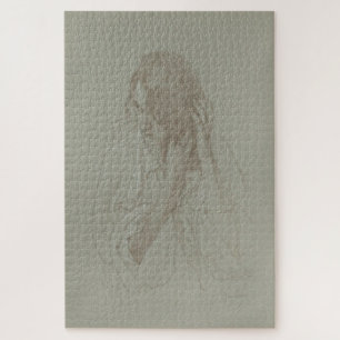 Puzzle Portrait d'une fille avec les mains dans les cheve