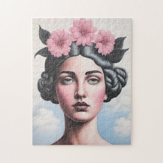 Puzzle Portrait femme de fleurs (Vertical)