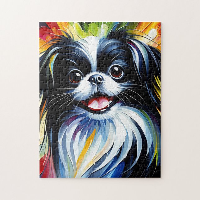 Puzzle Portrait japonais Chien Portrait Acrylique Art Pri (Vertical)