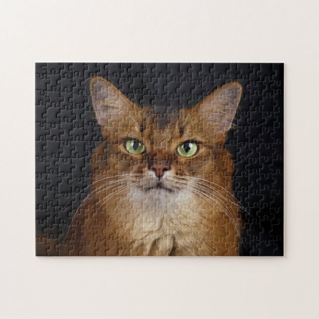 Puzzle Portrait photo de chat somalien (Horizontal)