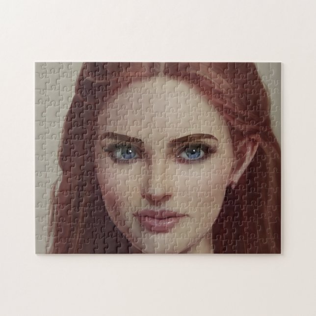 Puzzle Portrait Red Hair Smile Jeune femme (Horizontal)