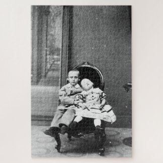 Puzzle Portrait Vintage Hantant de Frères et Sœurs 