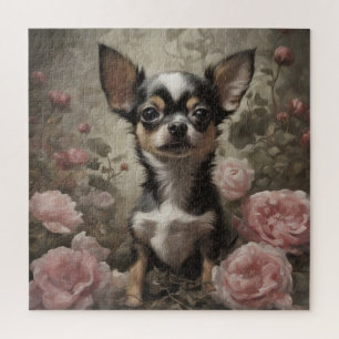 Puzzle Portraits de races de chiens de fleurs 9