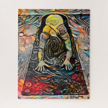 Pose de Yoga Abstrait coloré | Difficile