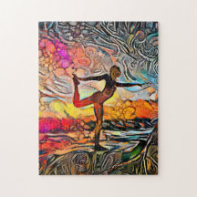 Pose de Yoga Abstrait coloré | Difficulter la Jig
