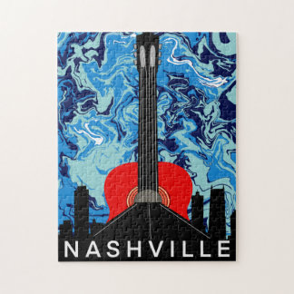 Puzzle Poster de la Guitare Skyline de Nashville