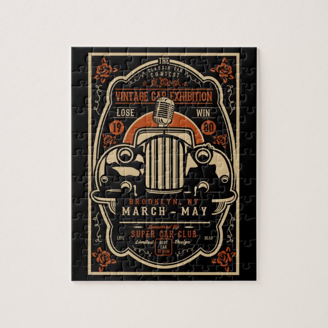 Puzzle Poster de l'exposition Voiture Vintage (Vertical)